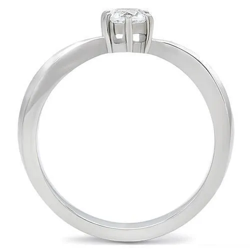 CJ201 Wholesale Women's Stainless Steel AAA Grade CZ Clear Ring