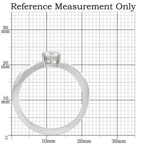CJ201 Wholesale Women's Stainless Steel AAA Grade CZ Clear Ring