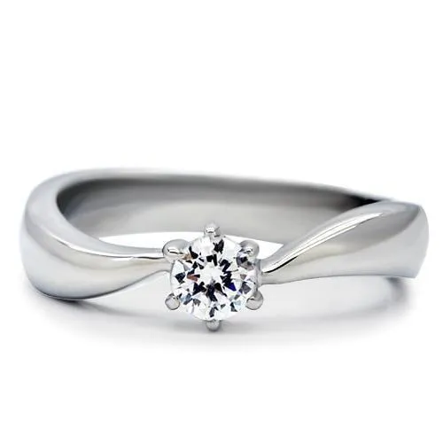 CJ201 Wholesale Women's Stainless Steel AAA Grade CZ Clear Ring