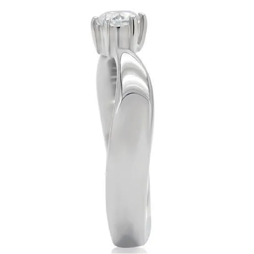 CJ201 Wholesale Women's Stainless Steel AAA Grade CZ Clear Ring