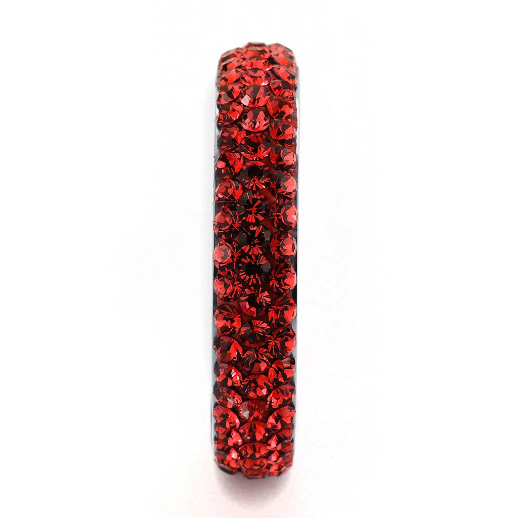 CJ3536 Wholesale Women's Stainless Steel Top Grade Crystal Siam Infinite Sparkle Ring