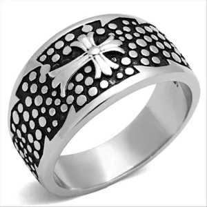 CJE1196 Men's Stainless Steel Epoxy Cross  Ring