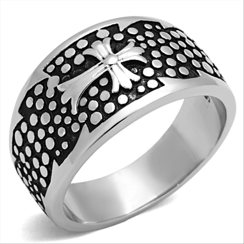 CJE1196 Men's Stainless Steel Epoxy Cross  Ring