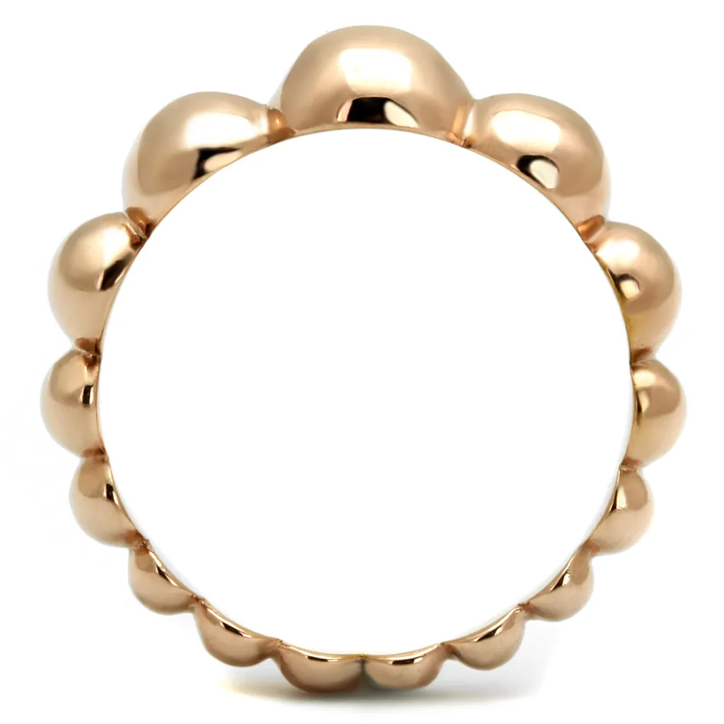 CJE2967 Wholesale Stainless Steel Rose Gold Bubble Fashion Ring