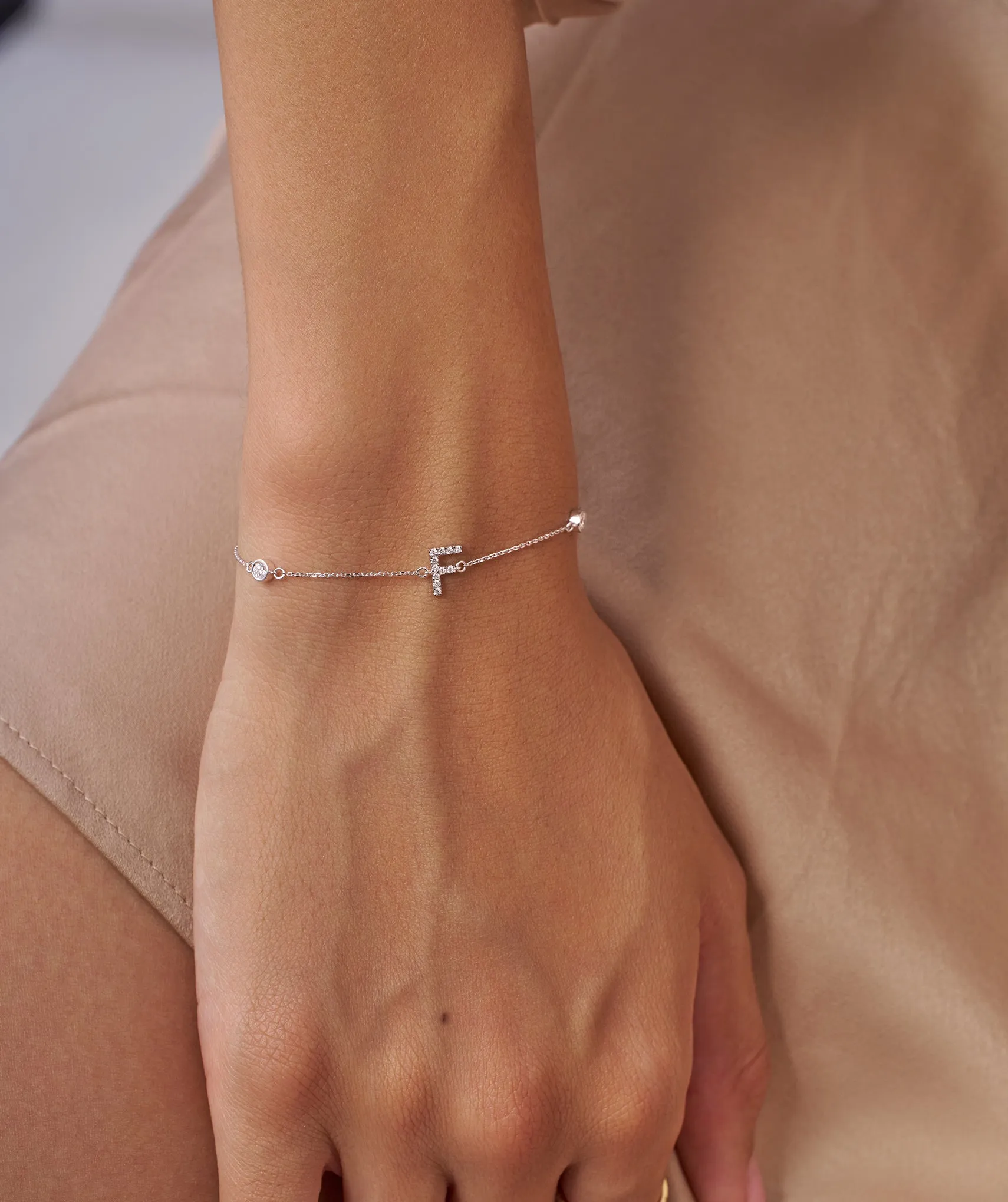 Classic Diamond 'F' Bracelet