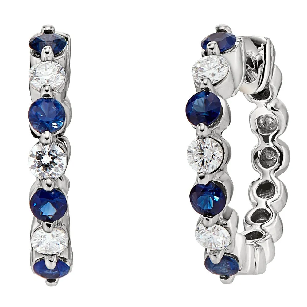 Classic Diamond Hoop Earrings Mid-Size