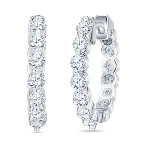 Classic Diamond Hoop Earrings Mid-Size