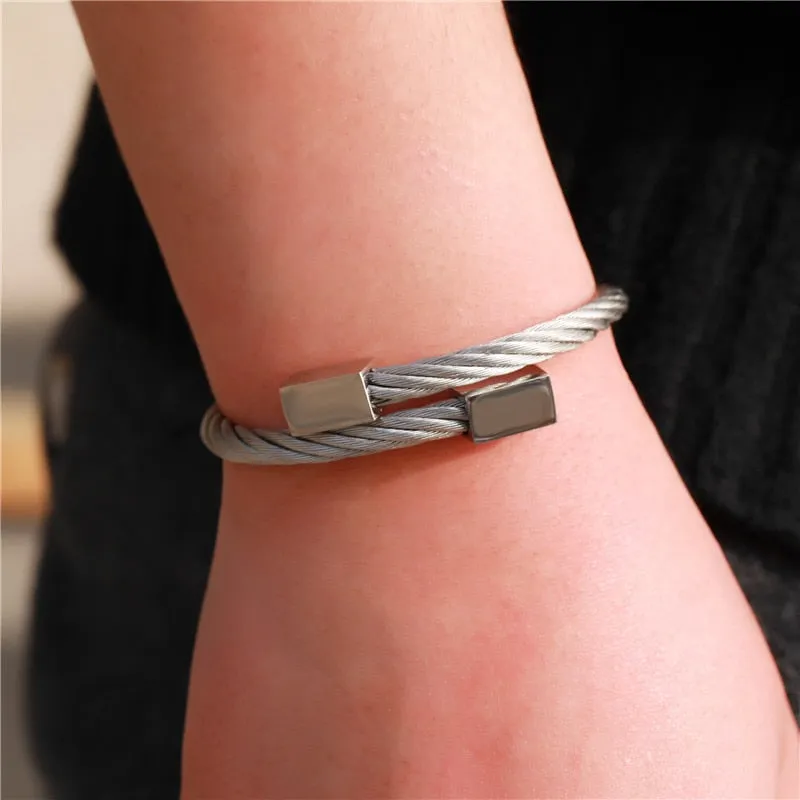 Classic Men Bracelet Charm Jewelry Fashion Luxury Gold Color plated Stainless Steel Cube Handmade Bracelets Male Homme