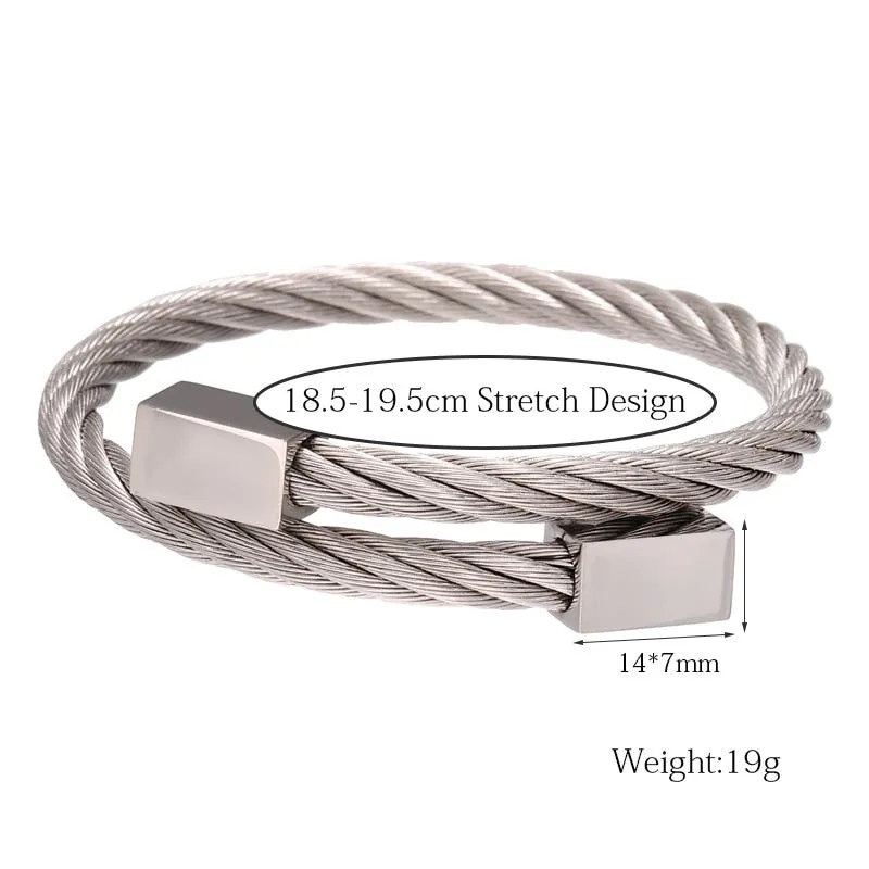 Classic Men Bracelet Charm Jewelry Fashion Luxury Gold Color plated Stainless Steel Cube Handmade Bracelets Male Homme