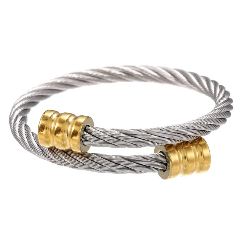 Classic Men Bracelet Charm Jewelry Fashion Luxury Gold Color plated Stainless Steel Cube Handmade Bracelets Male Homme