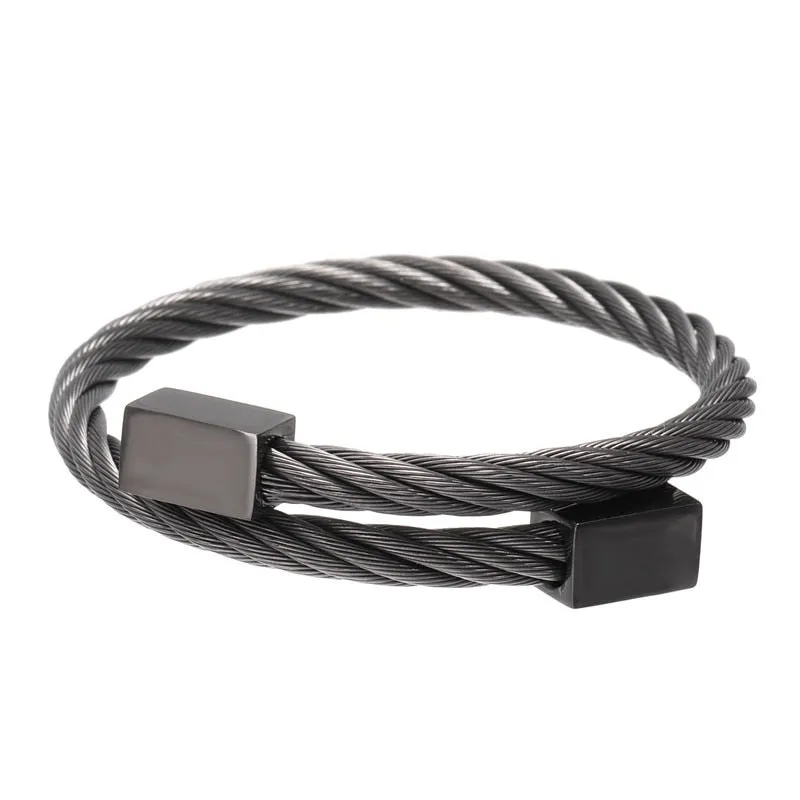 Classic Men Bracelet Charm Jewelry Fashion Luxury Gold Color plated Stainless Steel Cube Handmade Bracelets Male Homme