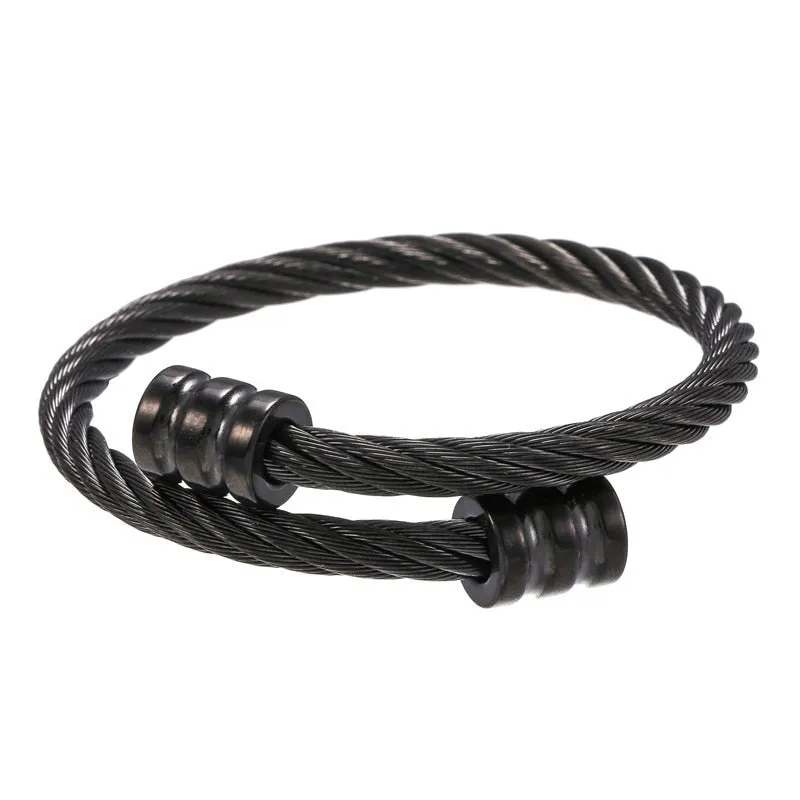 Classic Men Bracelet Charm Jewelry Fashion Luxury Gold Color plated Stainless Steel Cube Handmade Bracelets Male Homme