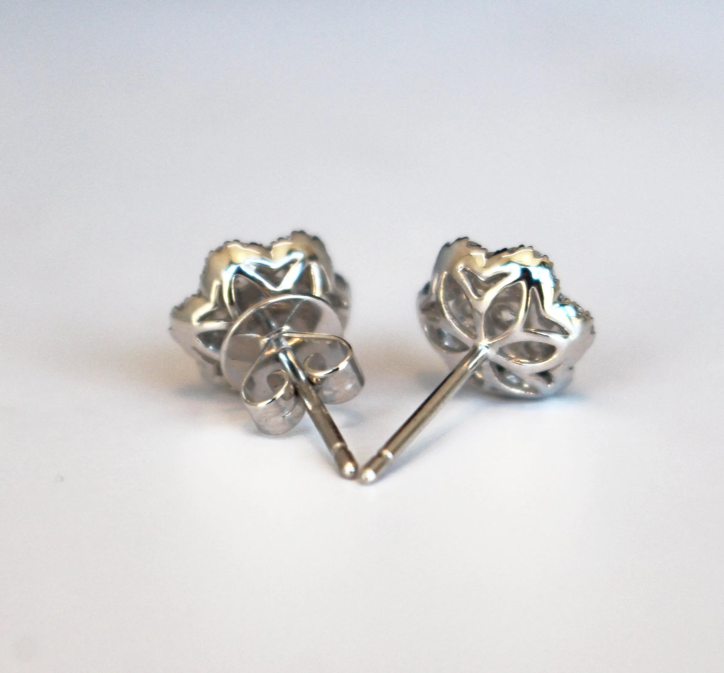 Cluster Flower Halo Diamond Earrings