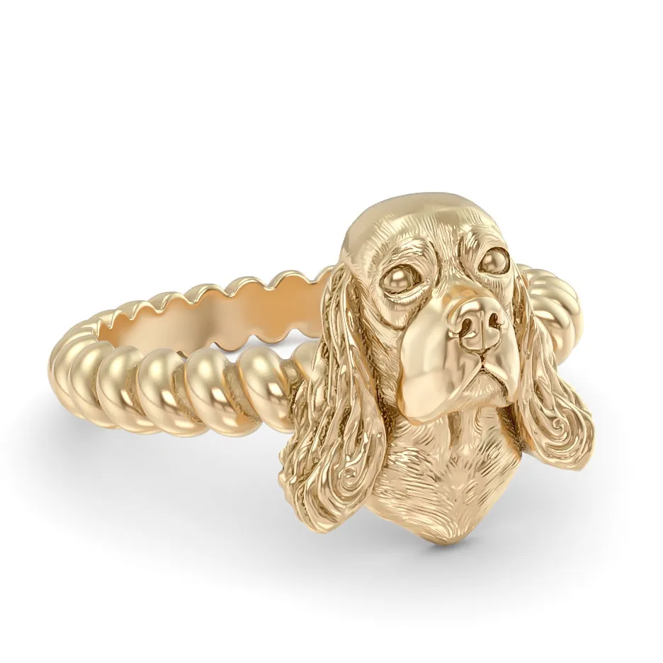Cocker Spaniel Breed Twisted Wire Rope Ring