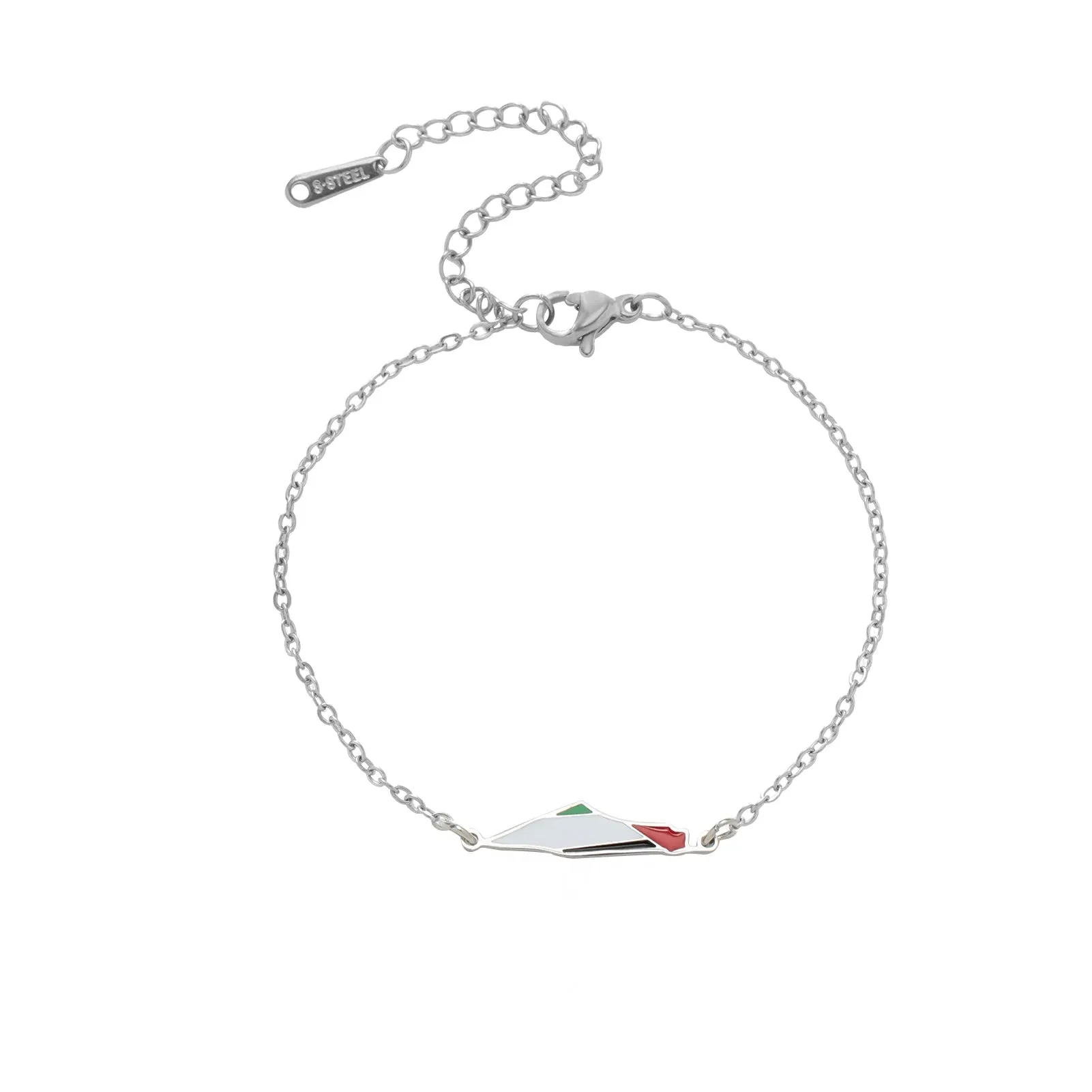 COOLTIME Palestine Map Bracelet Stainless Steel Adjustable Double Layers Chain Women Bracelets Charm Jewelry Wholesale