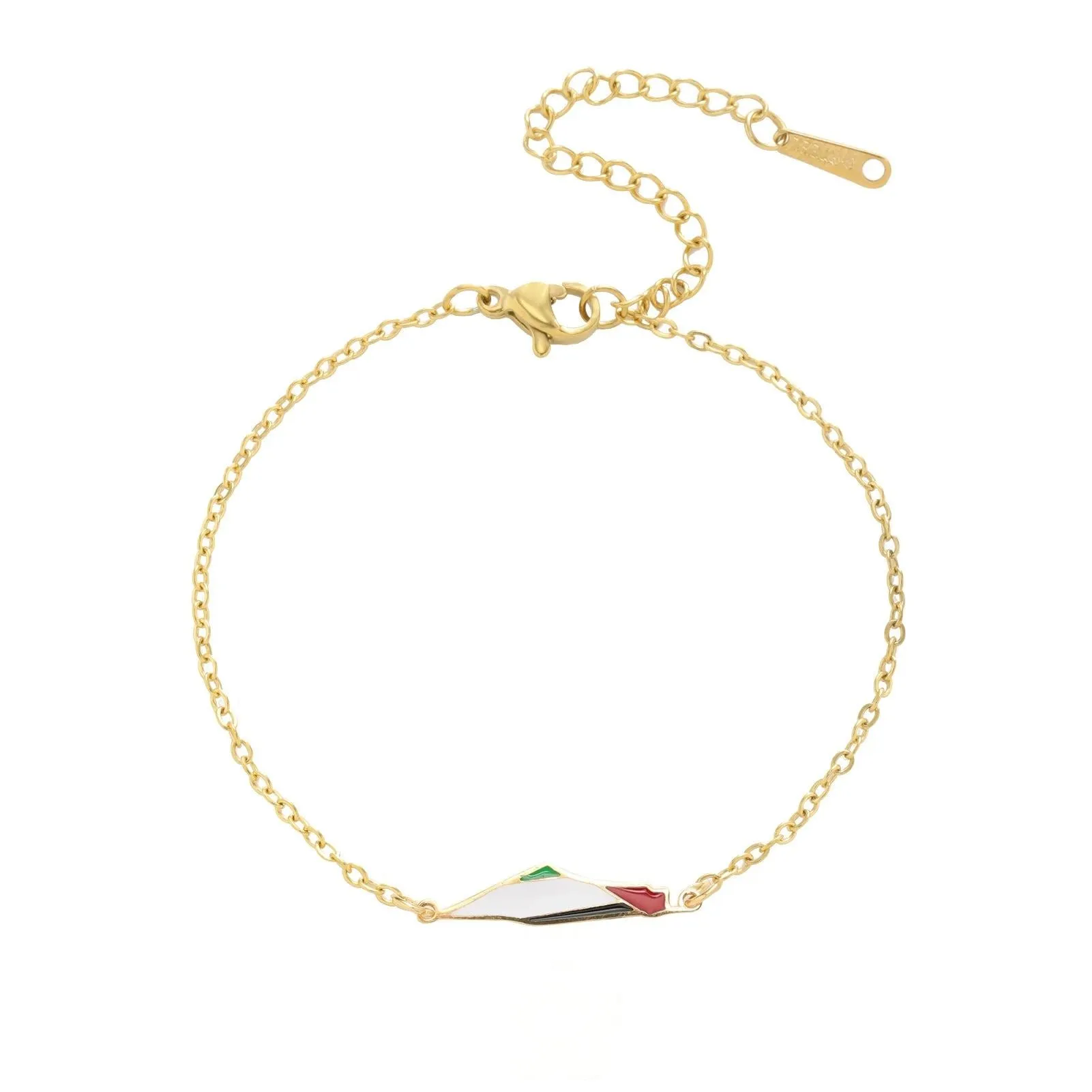 COOLTIME Palestine Map Bracelet Stainless Steel Adjustable Double Layers Chain Women Bracelets Charm Jewelry Wholesale