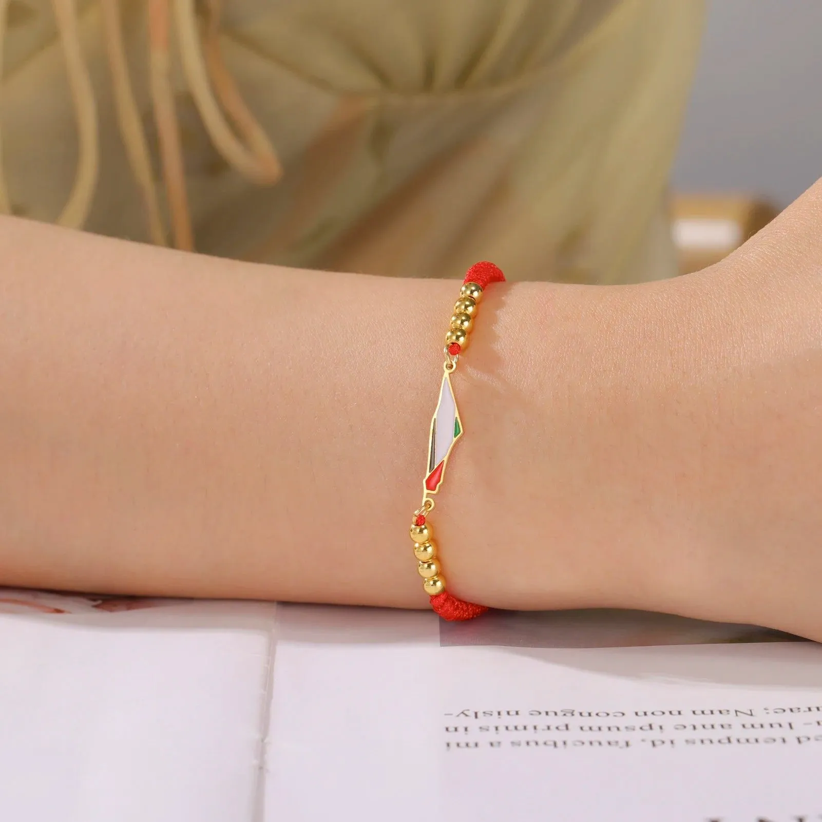 COOLTIME Palestine Map Bracelet Stainless Steel Adjustable Double Layers Chain Women Bracelets Charm Jewelry Wholesale