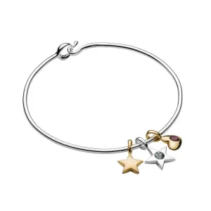 Crescent Moon Birthstone Charm Bracelet
