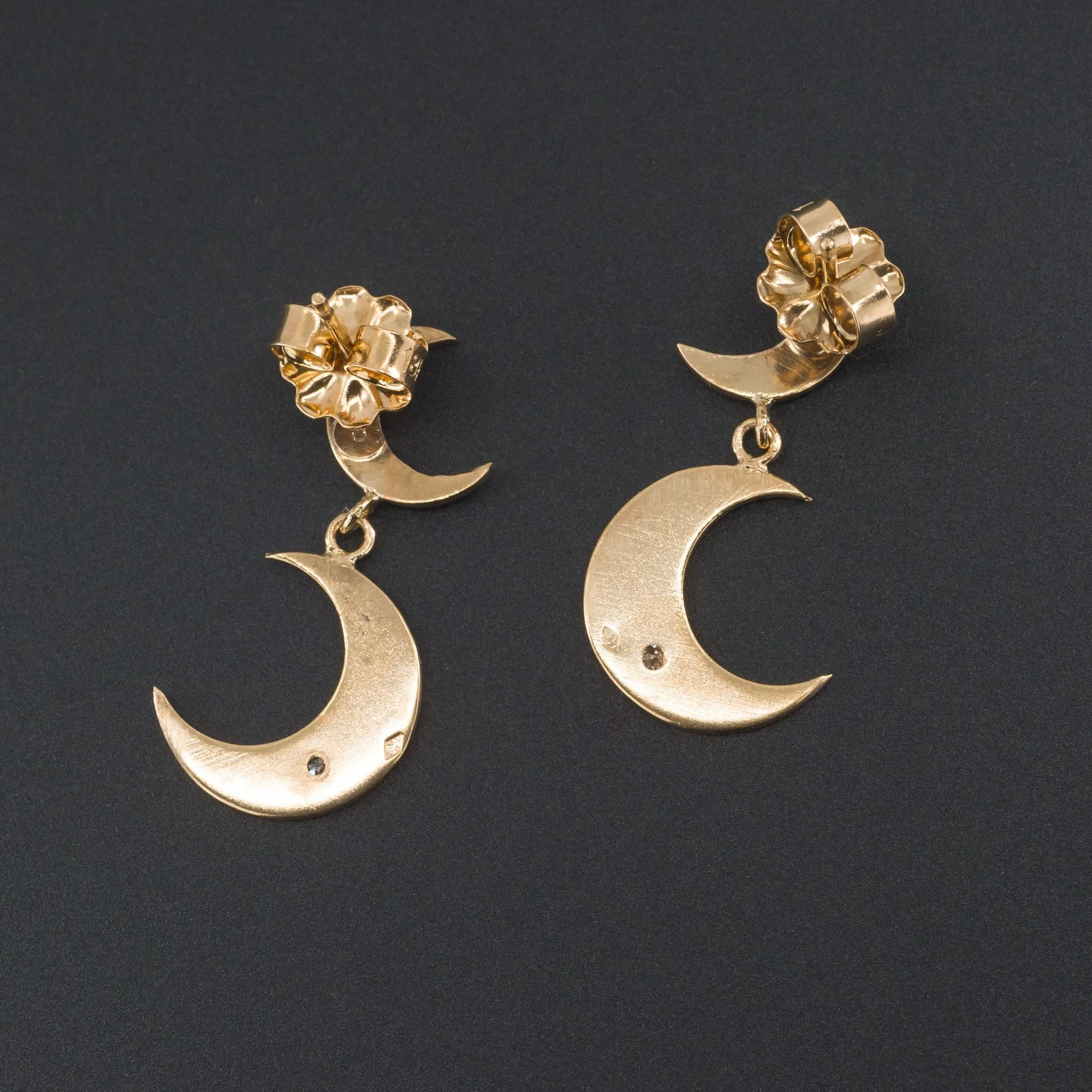 Crescent Moon Earrings | Diamond Crescent Earrings