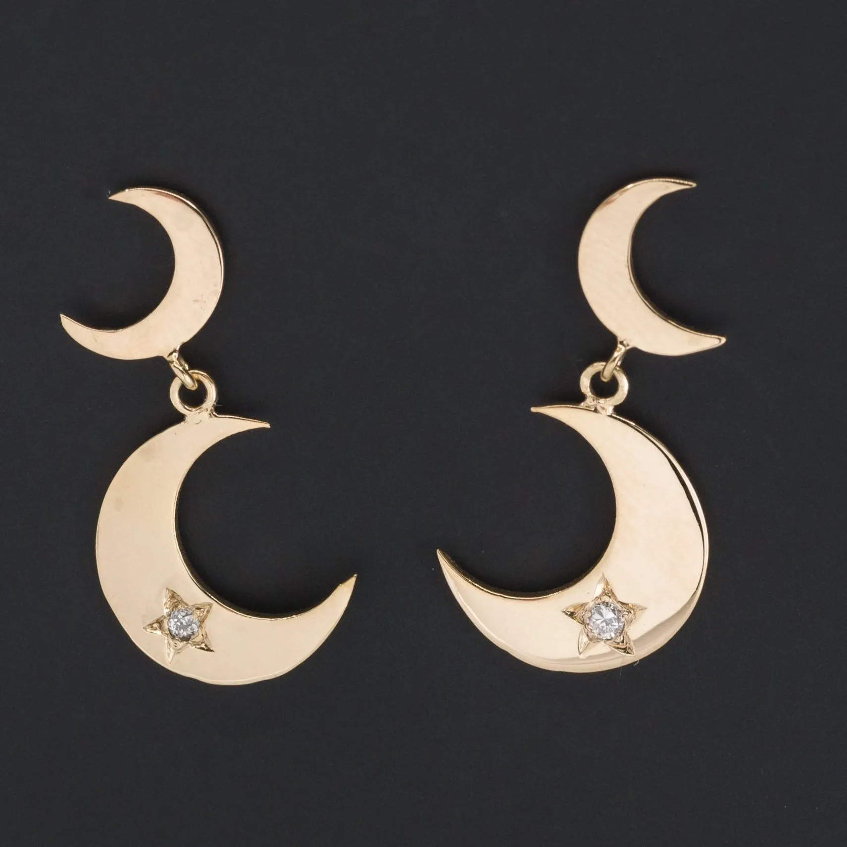 Crescent Moon Earrings | Diamond Crescent Earrings