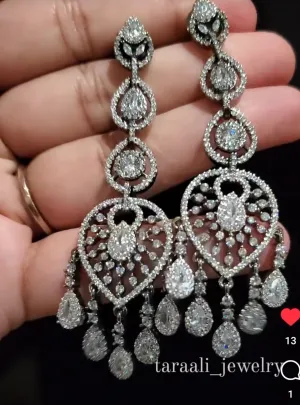 Cubic Zirconia Long Earring