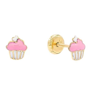Cupcake Stud Earring 14K
