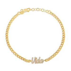 Custom Cuban Link Diamond Name Bracelet