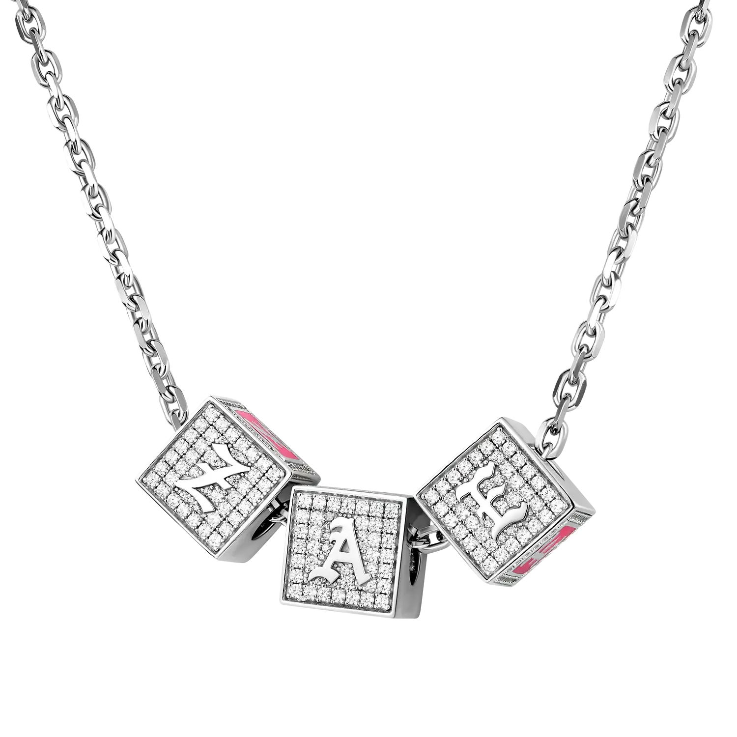 Custom Iced Moissanite 3D Enamel Dice Pendant