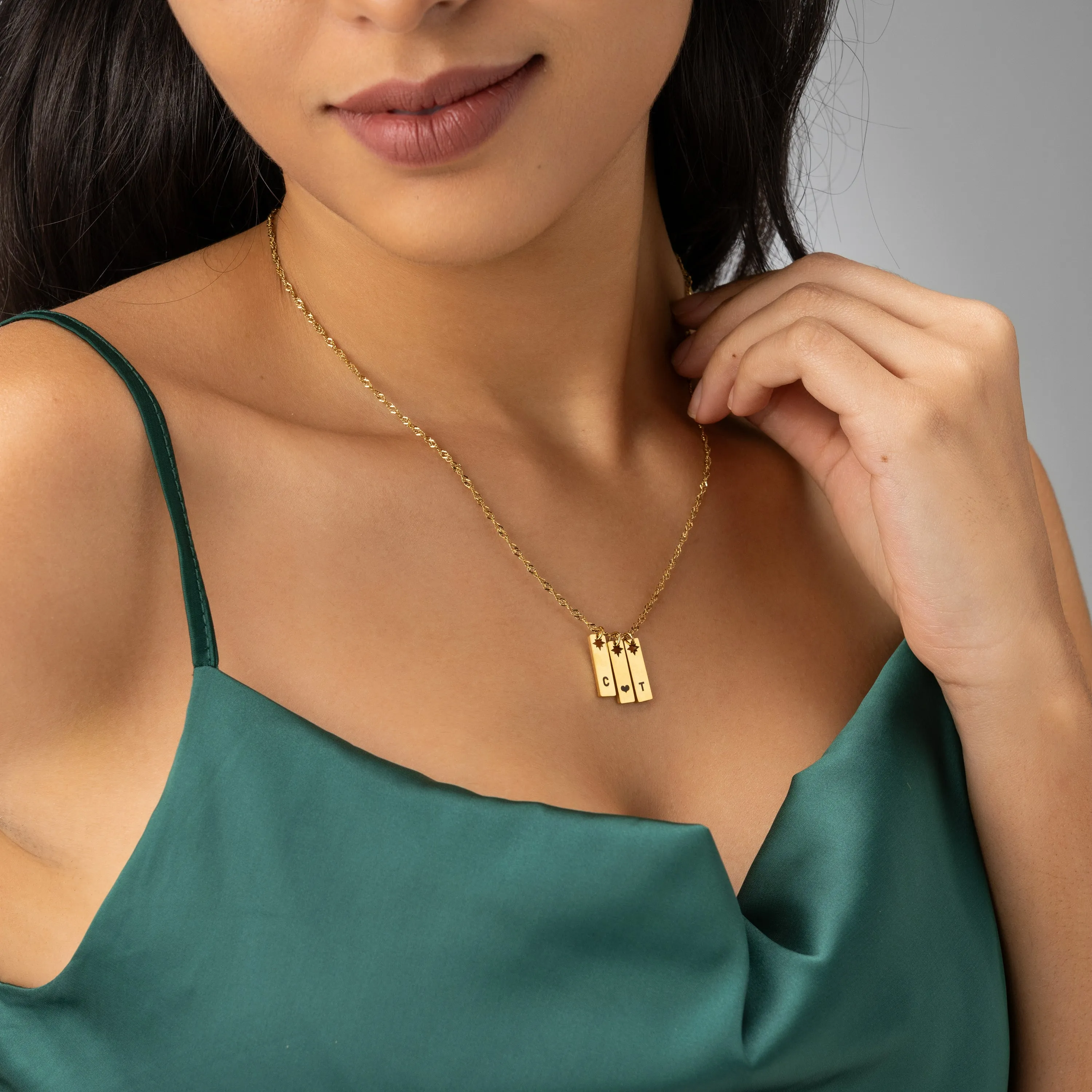 Custom Initial Pendant Necklace with Star Cutout