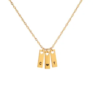 Custom Initial Pendant Necklace with Star Cutout