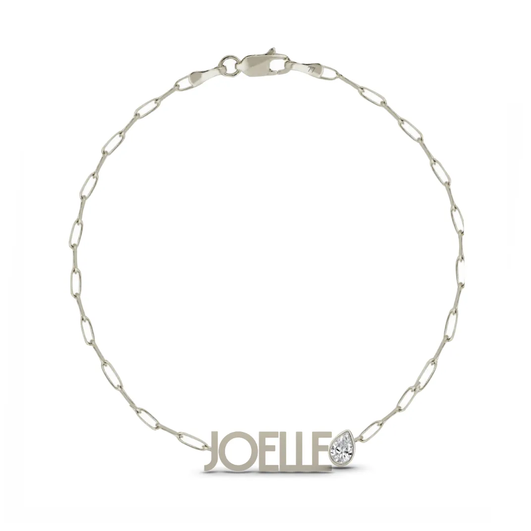 Custom Paperclip Link Solid Name   Mixed Shapes Bracelet