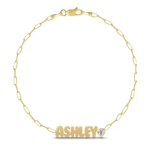 Custom Paperclip Link Solid Name   Mixed Shapes Bracelet