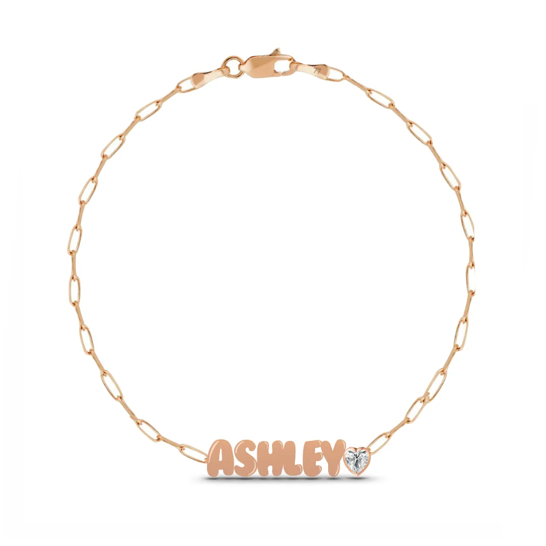 Custom Paperclip Link Solid Name   Mixed Shapes Bracelet