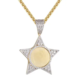 Custom Picture Frame Star Icy Shape Memory Gift Pendant