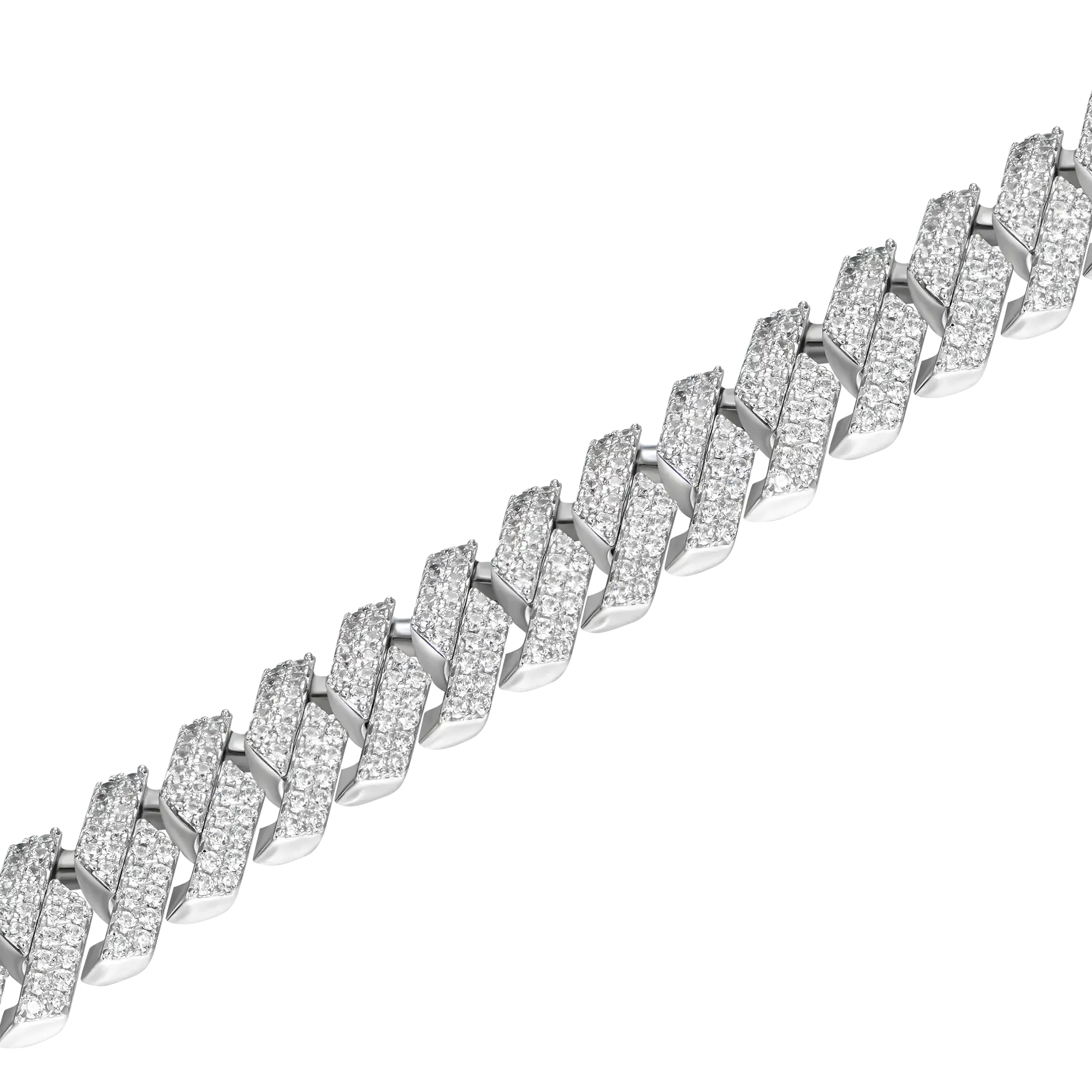Custom Round Cut Prong Cuban Link Name Bracelet
