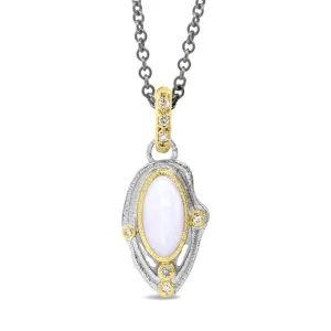 Custom Waterdrop Pendant Necklace with White Star Sapphire