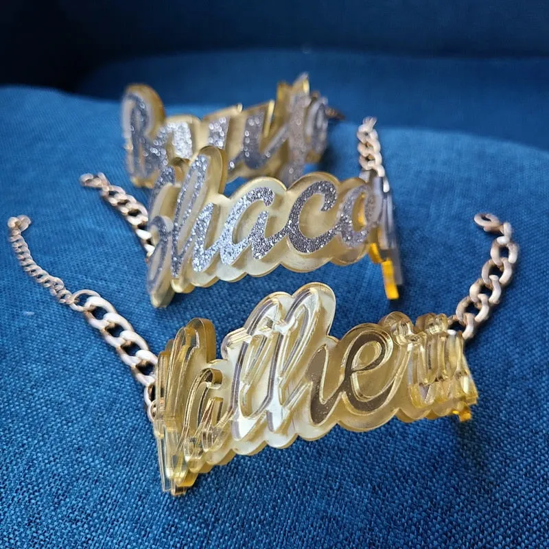 Customize Unique Cuban Chain Custom Name Bracelet bangle ring set