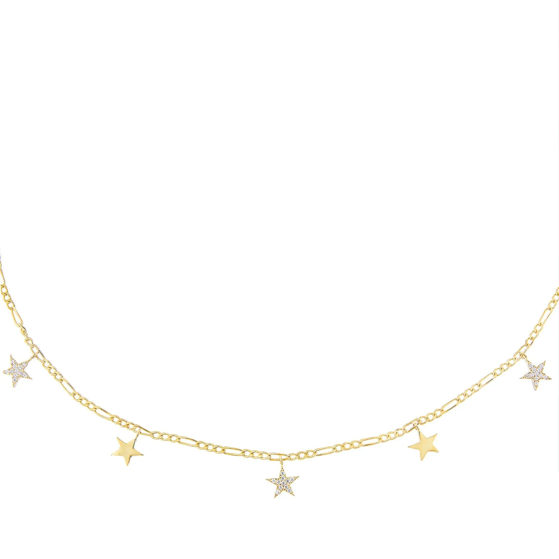 Dangling Stars Figaro Necklace
