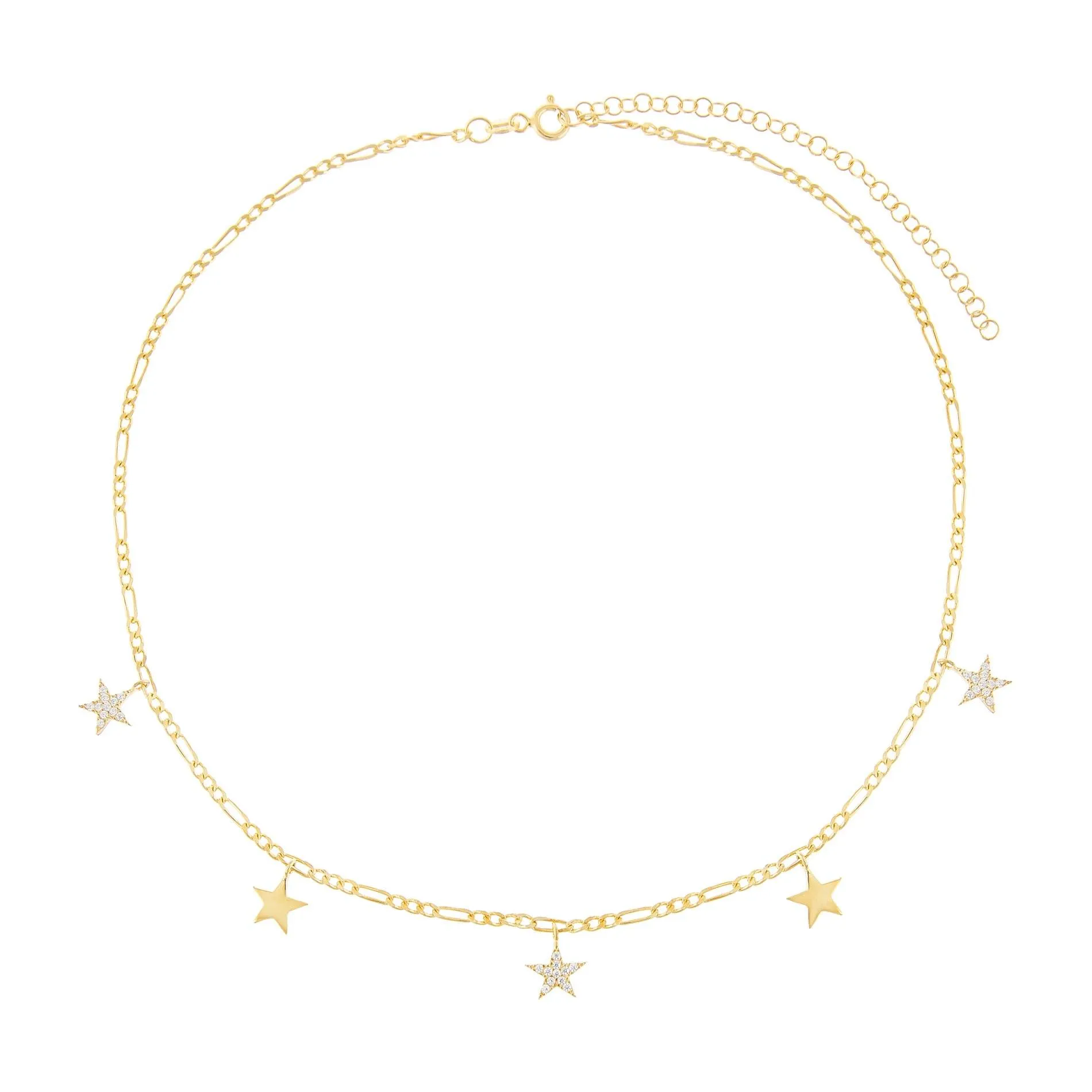 Dangling Stars Figaro Necklace