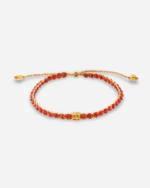 Dark Carnelian Bracelet | Gold