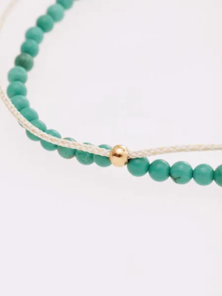 Dec Birthstone Silk Code Braid Bracelet - Turquoise