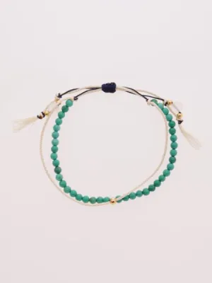 Dec Birthstone Silk Code Braid Bracelet - Turquoise