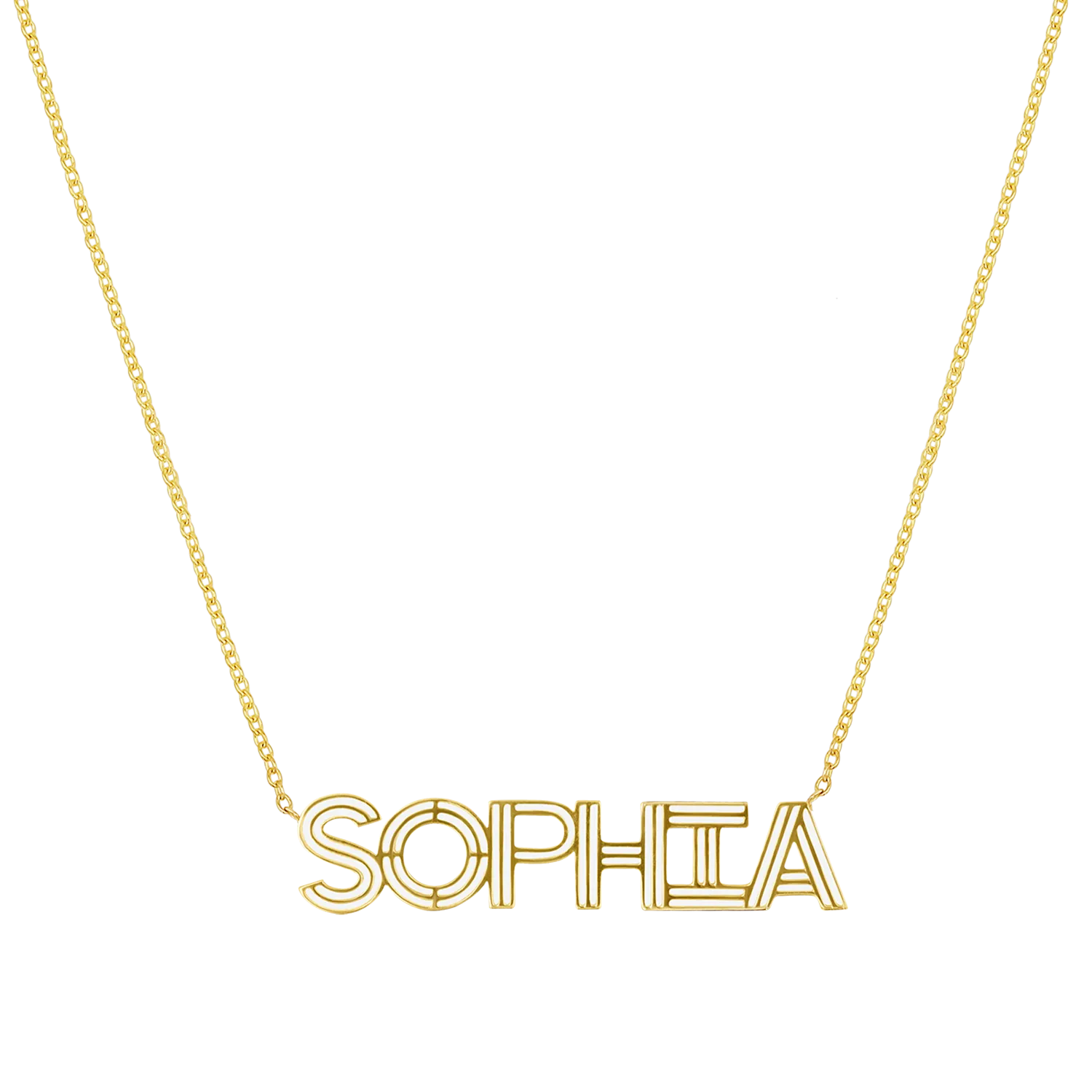 Deco Cut-Out Name Necklace