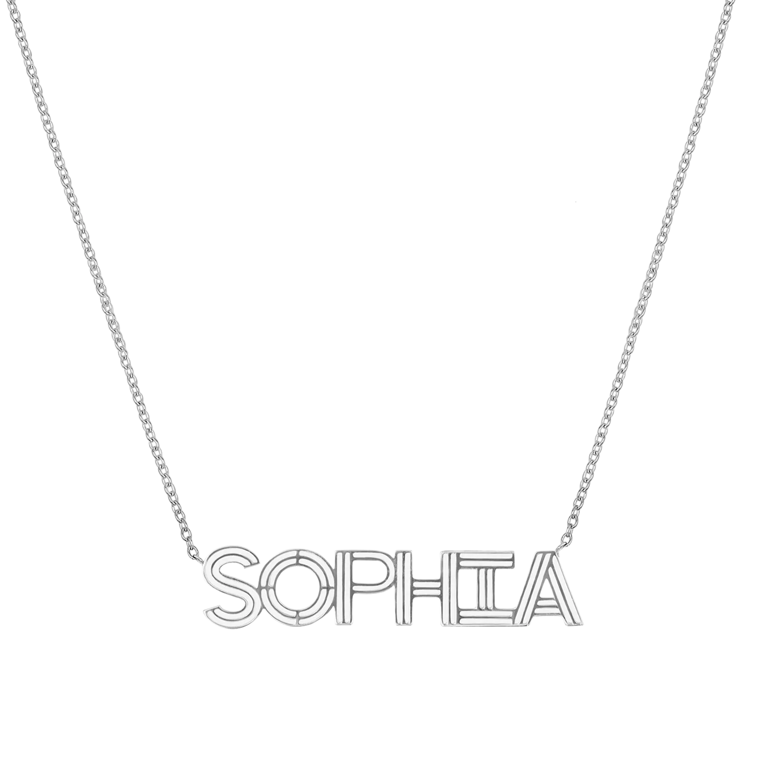 Deco Cut-Out Name Necklace