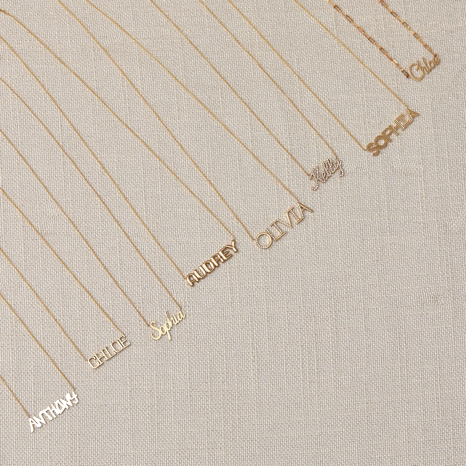 Deco Cut-Out Name Necklace