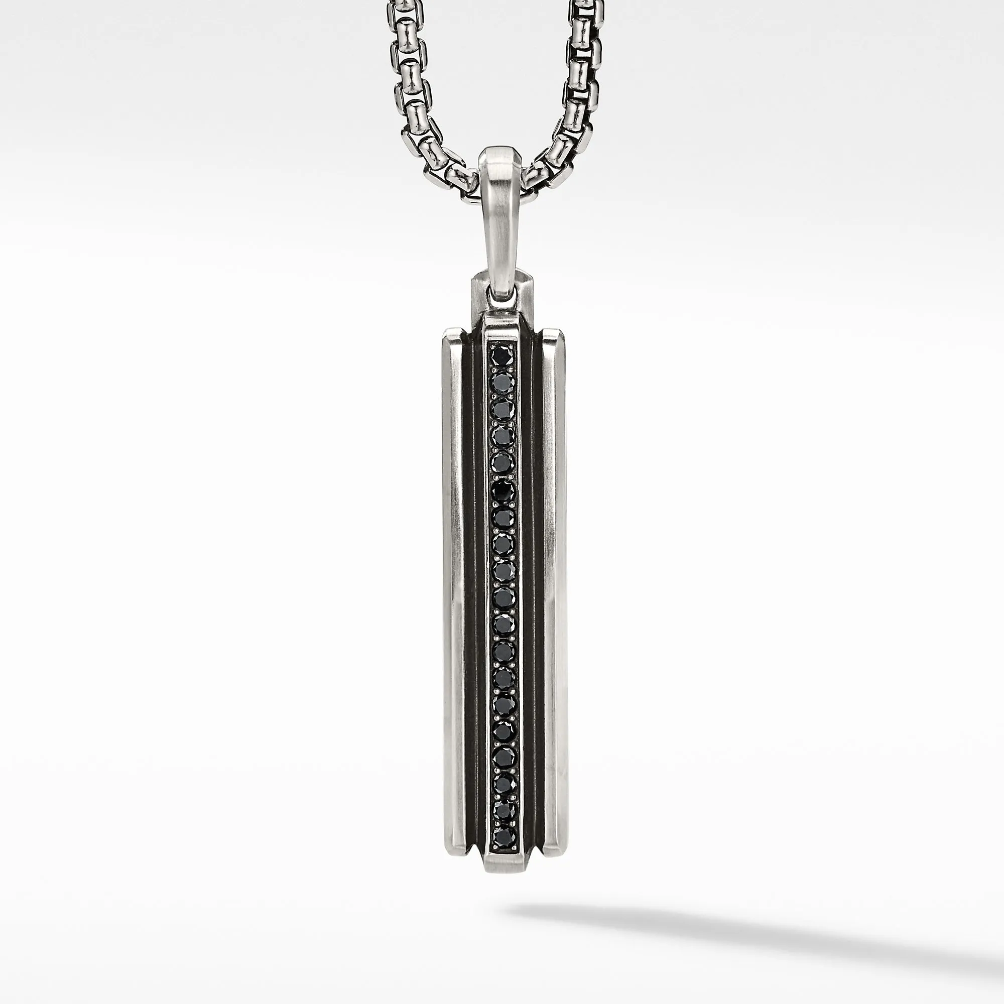 Deco Ingot Pendant with Pavé Black Diamonds