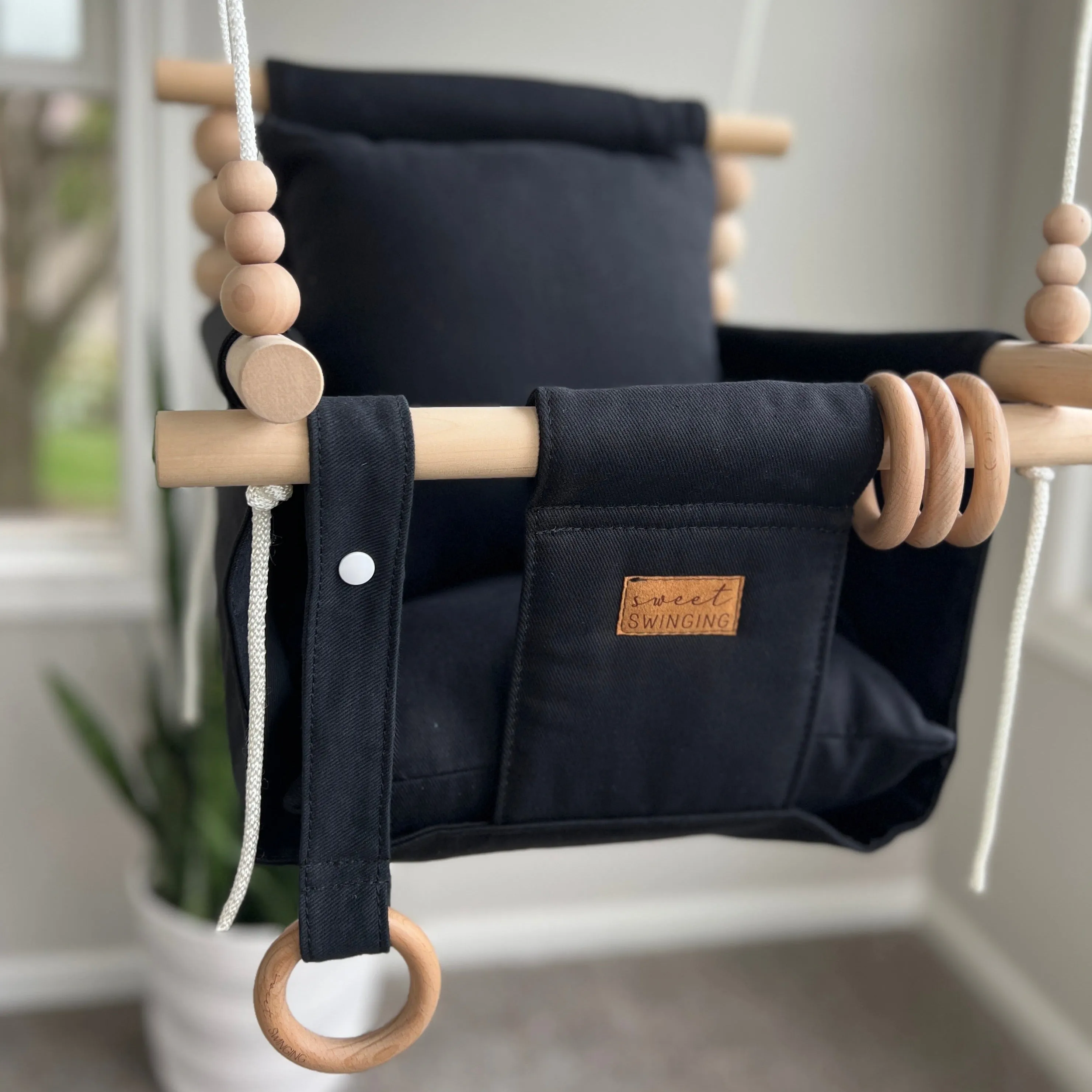Deluxe Indoor High Back Swing Bundle-Peppercorn