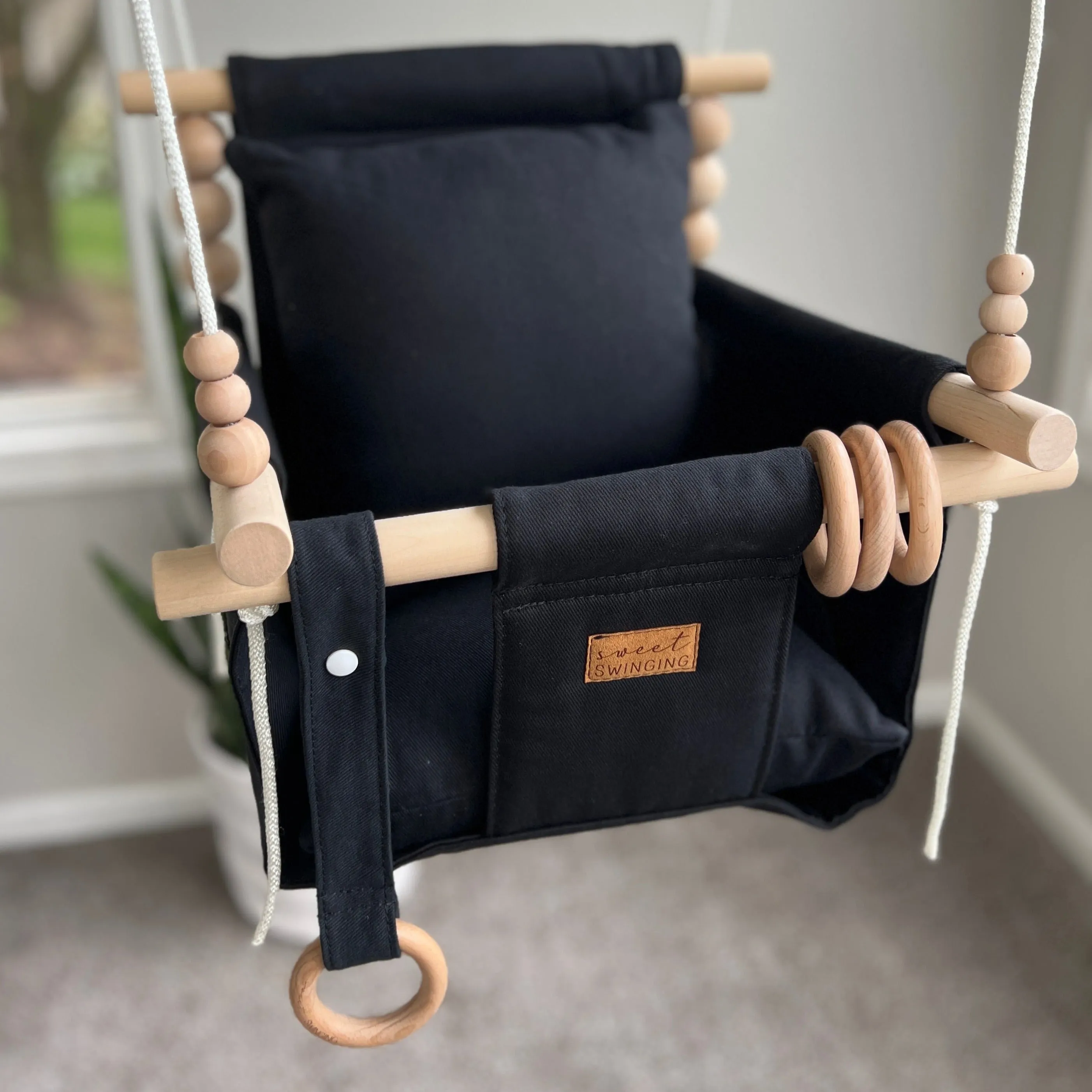 Deluxe Indoor High Back Swing Bundle-Peppercorn