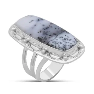 Dendritic Opal Silver Rings