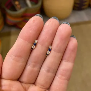 Diamond & Sapphire Huggy Hoop Earrings